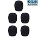GLS Audio Mic Wind Screen - Black Microphone Windscreen - Mike Wind Screens fit all standard size Mics - Black Windscreens 5 PACK