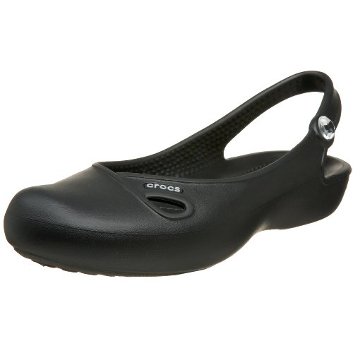 crocs Women's Olivia Slingback Flat,Black,5 M