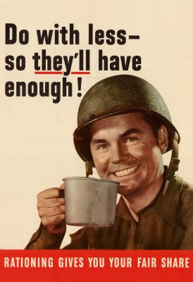 (13x19) Do With Less So They'll Have Enough WWII War Propaganda Art Print Poster