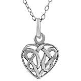 Sterling Silver Heart-shaped Celtic Knot Necklace