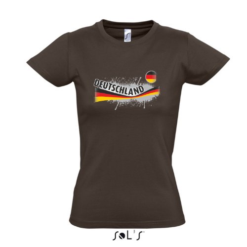 Fanshirt-Damen DEUTSCHLAND, Germany Ländershirt EM / WM Trikot S-XXL , Chocolate , XXL