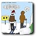 Rich Diesslins Funny Out to Lunch Cartoons - Novice Skiers Fatal Mistake Taking a Dou...