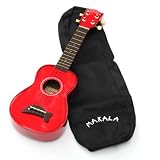Kala Makala MK-SD/CAR Dolphin Bridge Soprano Ukulele, Candy Apple Red