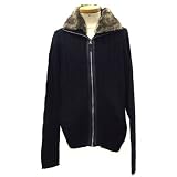 (ルイス シャブロン)LOUIS CHAVLON メンズ ニット セーター ファー付き ジャケット ケーブルニット(BLACK)