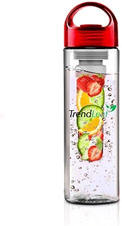 Fruit Infused Water Bottle with Infuser, Naturally Flavored Water, Iced Tea, Sparkling and Lemonade Bottles for Beverages (red)