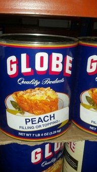 Globe: Peach Pie Filling 6  116 Oz Can Case