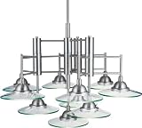 Kichler 2042NI Brushed Nickel Galaxie Art Deco / Retro 10 Light Down Lighting Chandelier from the Ga