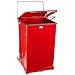 Rubbermaid Commercial Silent Defenders Quiet Step Trash Can with Wheels and Retainer Bands, Square