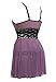 Moonight Women's Sexy Lingerie Mauve Mesh Babydoll Nightwear Dress (4XL)