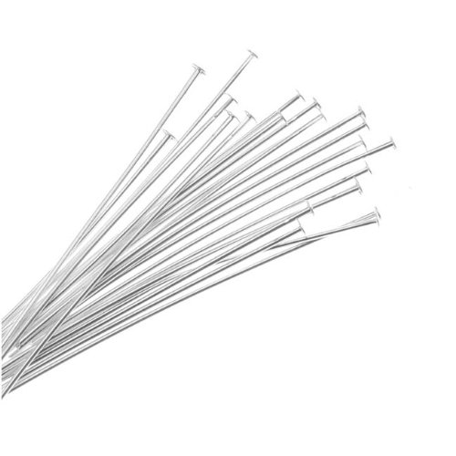 Silver Plated Head Pins 1.5 Inches/22 Gauge (X50)