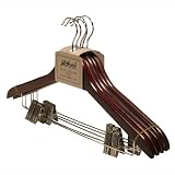 Mahogany Wood Hanger with Clips - Set of 5 by Richards Homewares