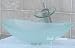 Bathroom frosted boat shape Glass Vessel Vanity Sink Nickel Faucet TB15FL4