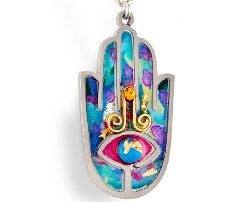 Blue Hamsa Necklace to Protect from the Evil Eye