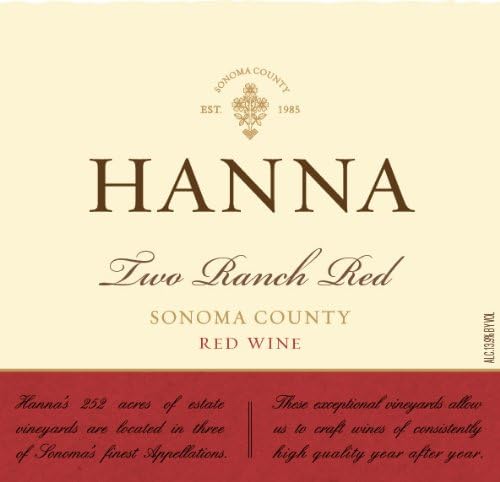 HANNA Winery & Vineyards Two Ranch Red 750ml