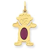 14K Girl 7x5 Oval Genuine Ruby-Jul