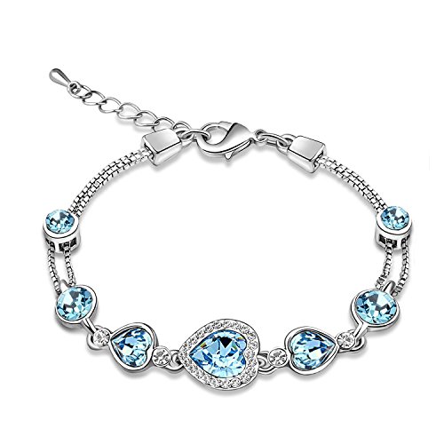 Women Heart Shaped Bracelet with Swarovski Elements Crystal 7