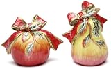 Cosmos Victorian Harvest Pear and Apple Salt and Pepper Set, Pear is 3.6-Inch Tall, Apple is 2-3/4-Inch Tall