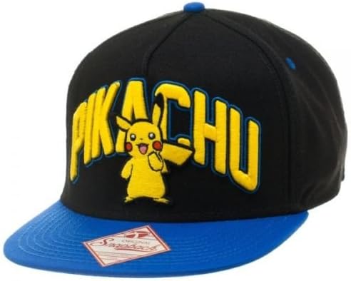 New Pokemon Pikachu Black Cap Hat Adjustable Adult Size Flat Bill