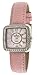 Peugeot Women's PQ8282PK Silver-Tone Swarovski Crystal Accented Pink Leather Strap Watch