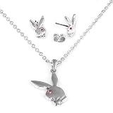 Playboy Jewelry Set Necklace Earrings in Jewelry Box Authentic Licensed Playboy Jewelry CPBSET0003