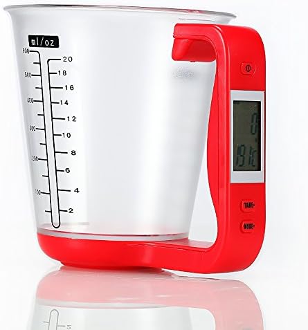 Woodsam (TM) Electronic Digital Measuring Cup Kitchen Scale Diet Food Weighing Detachable (Red)