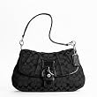 Coach Soho Signature Flap Over Black Handbag