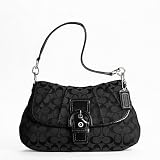 Coach Soho Signature Flap Over Black Handbag