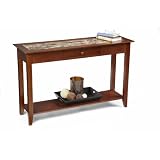 Convenience Concepts American Heritage Faux Marble Console Table with Drawer and Shelf