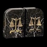 Bey-Berk Green Marbel & Gold Legal Bookends