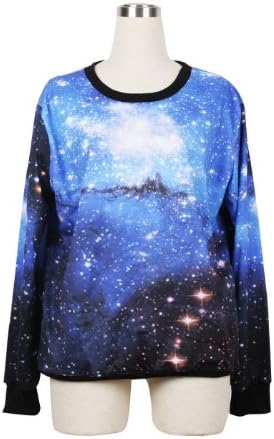 LoveLiness Neon Galaxy Cosmic Colorful Patterns Print Sweatshirt Sweaters (One Size, Multicolor)
