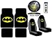 Search : 9pc Batman Carpeted Front, Rear Floor Mats, Bucket Seat Covers, Universal Steering Wheel Cover & Sticker Set
