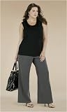 Plus Size Stretch Gabardine Wide Leg Trousers by 