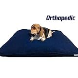 Large Orthopedic Memory Mix Foam Dog Bed Pillow with Heavy Duty Waterproof Denim Pet Bed 2 Layer Covers