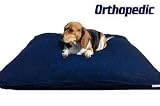 Large Orthopedic Memory Mix Foam Dog Bed Pillow with Heavy Duty Waterproof Denim Pet Bed 2 Layer Covers