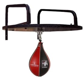 Speedball Platform Sets Genuine Cowhide leather, wooden platform with complete fixing and metal wall brackets sets Punching Balls & Swivel Red Black Ball