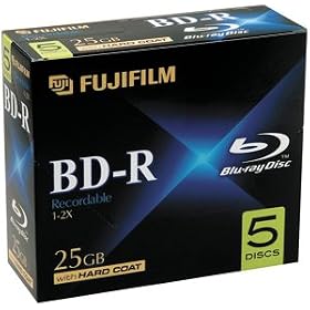Click here to buy Fujifilm Media 25303605 BD-R Blue Ray Disc Write Once 10MM Jewel Case - 5 Pack Box by Fuji.