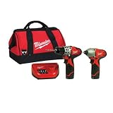 Milwaukee 2494-22 M12 Cordless Combo Drill Kit, 2 Battery (Tools & Home Improvement)
