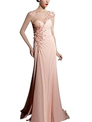 A-line Cocktail Floor Length One Shoulder Short Sleeves Sequined Applique Homecoming Dress/Pageant Dress/Prom Dress/Party Dress/Wedding Dress 