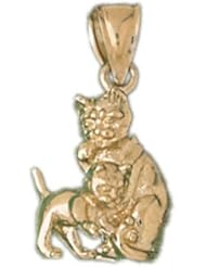 Dazzlers Solid 14 karats Gold Cat Kitten Charm Pendant available in three colors from jewelsberry (weights: 5.7 grams only)