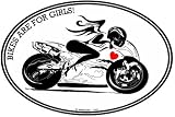 MOTORCYCLE GIRL - BIKES ARE FOR GIRLS! - Lady Rider - Oval- Biker-Decal-Sticker - Can be used for Cars, Trucks, Notebooks etc.