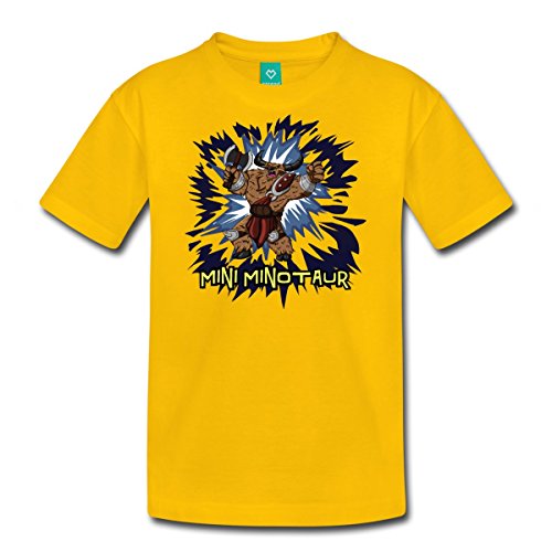 Spreadshirt Kids' Tobuscus Mini Minotaur T-Shirt, sun yellow, Youth L