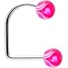16 Gauge Pink Acrylic Marble Ball Lippy Loop Labret