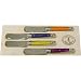Multi color handles Laguiole French 4 Cheese or butter spreaders in gift wood box