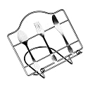 Premier Housewares - Support pour livre de cuisine - Couverts - Chrome - 18 x 17 x 24 cm (Import Grande Bretagne)