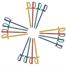 Box of 1000 sword picks (assorted colors) by SHOPZEUS
