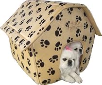 Designer Collapsible Paw Prints Pet House - Large