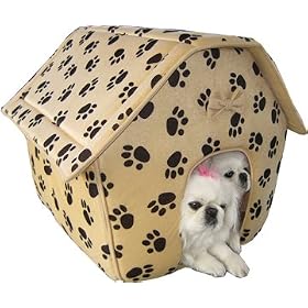 Designer Collapsible Paw Prints Pet House - Large by Perfect Pet