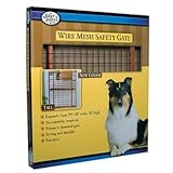 Tall Wood Frame Gate with Coated Wire 29.5-50 W x 32 H Dark Stain