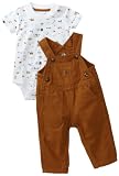 Carhartt Baby-boys Infant Washed Bib Overall Set, Carhartt Brown, 24 Months