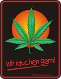 Shirt Zauber Fun Schild - Hanfblatt, Ich rauche gern!